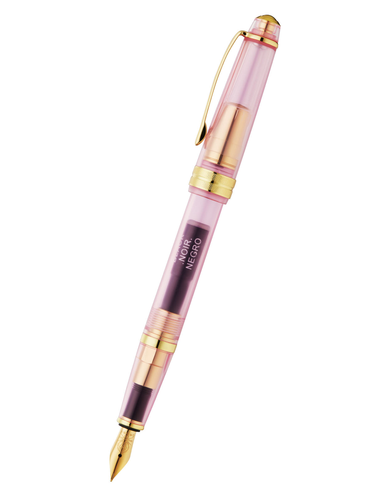 Pluma Estilográfica Cross Bailey Light de resina color Rosa Translúcido con detalles dorados · Punto Extra Fino (XF)