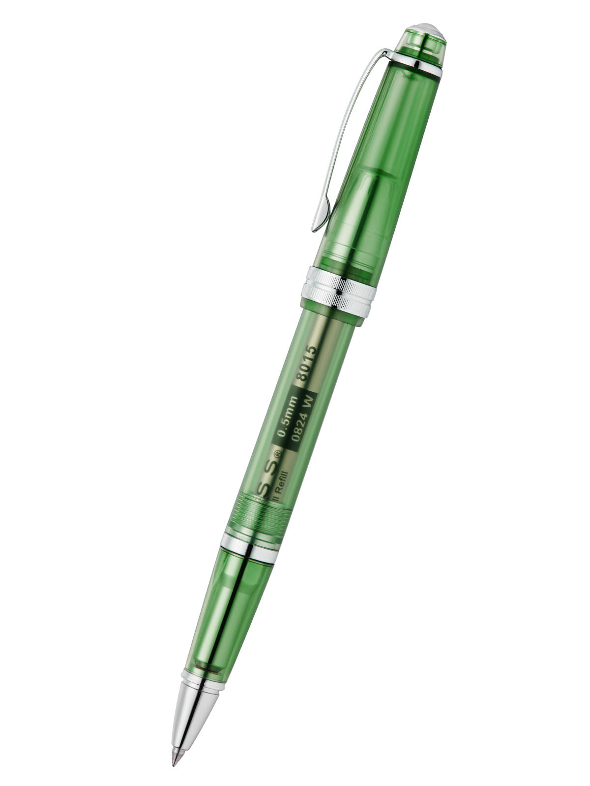 Rollerball Cross Bailey Light de resina color Verde Translúcido con detalles cromados