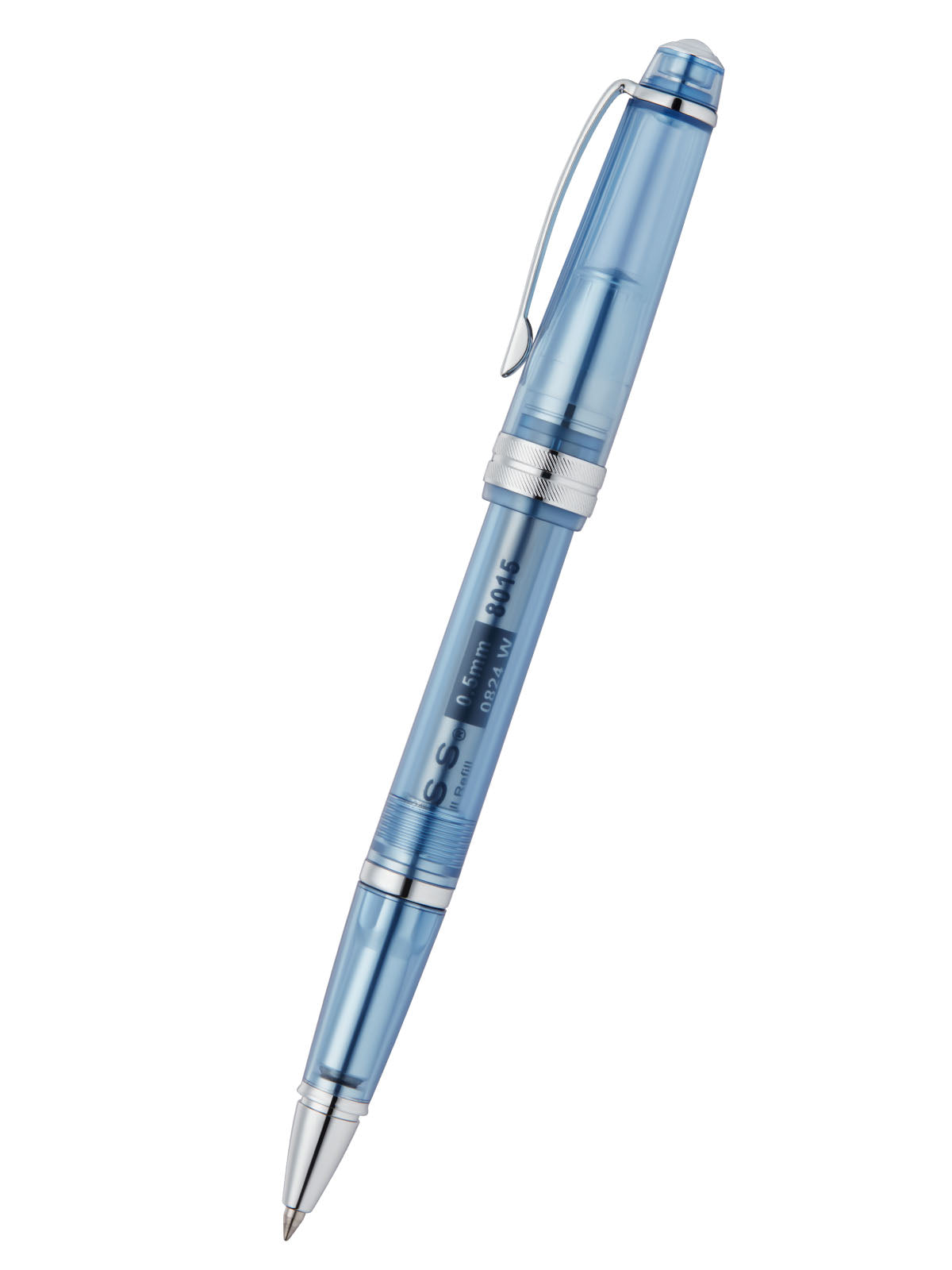 Rollerball Cross Bailey Light de resina color Azul Translúcido con detalles cromados