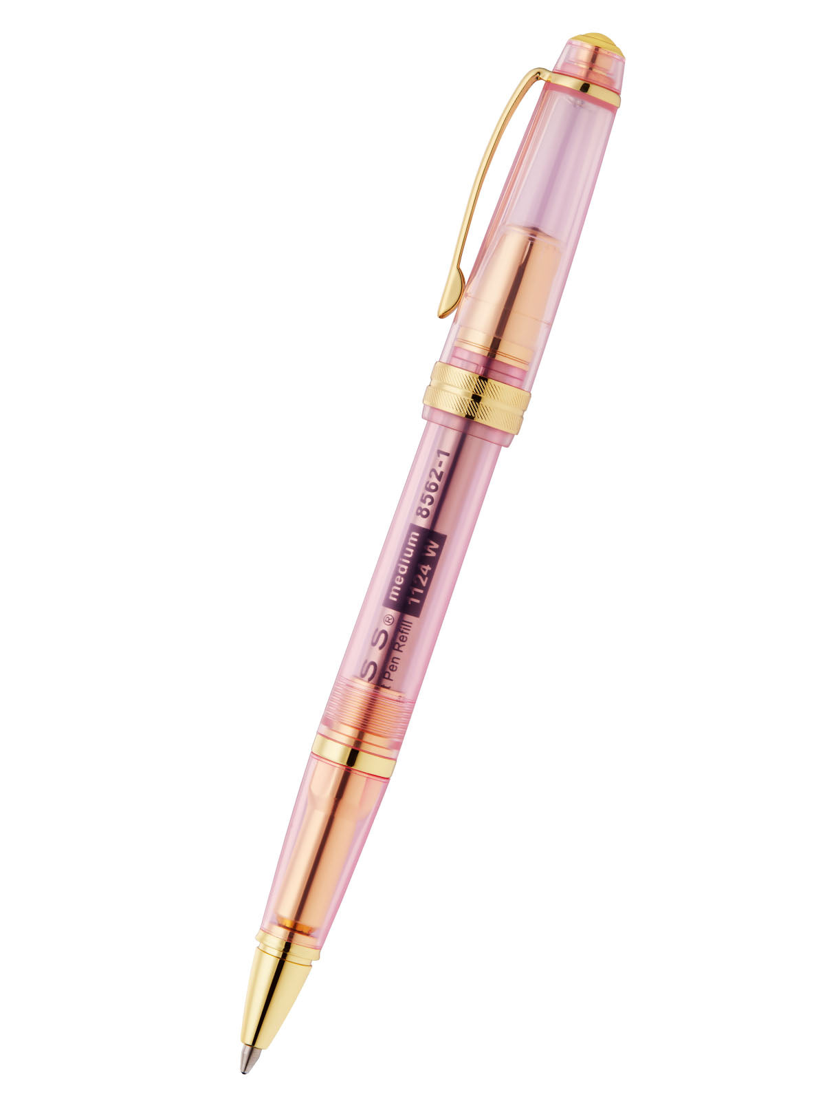 Bolígrafo Cross Bailey Light de resina color Rosa Translúcido con detalles dorados