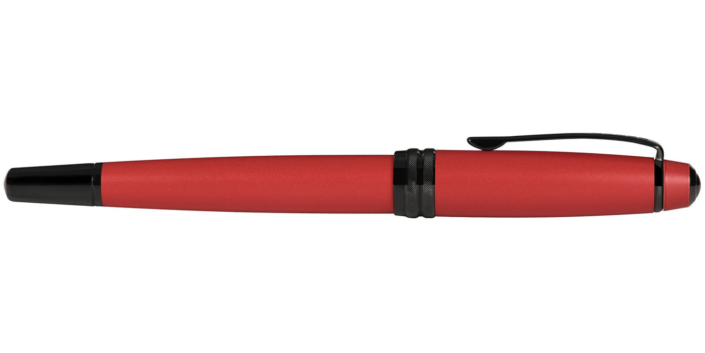 Pluma Estilográfica Cross Bailey Rojo Mate con detalles en negro · Punto Medio (M)