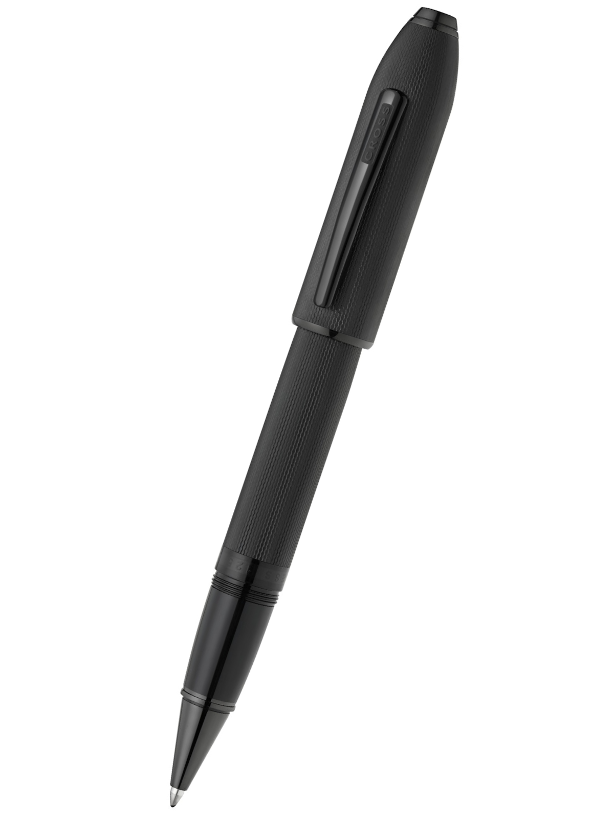 Rollerball Cross Peerless™ de PVD Negro grabado punta de diamante