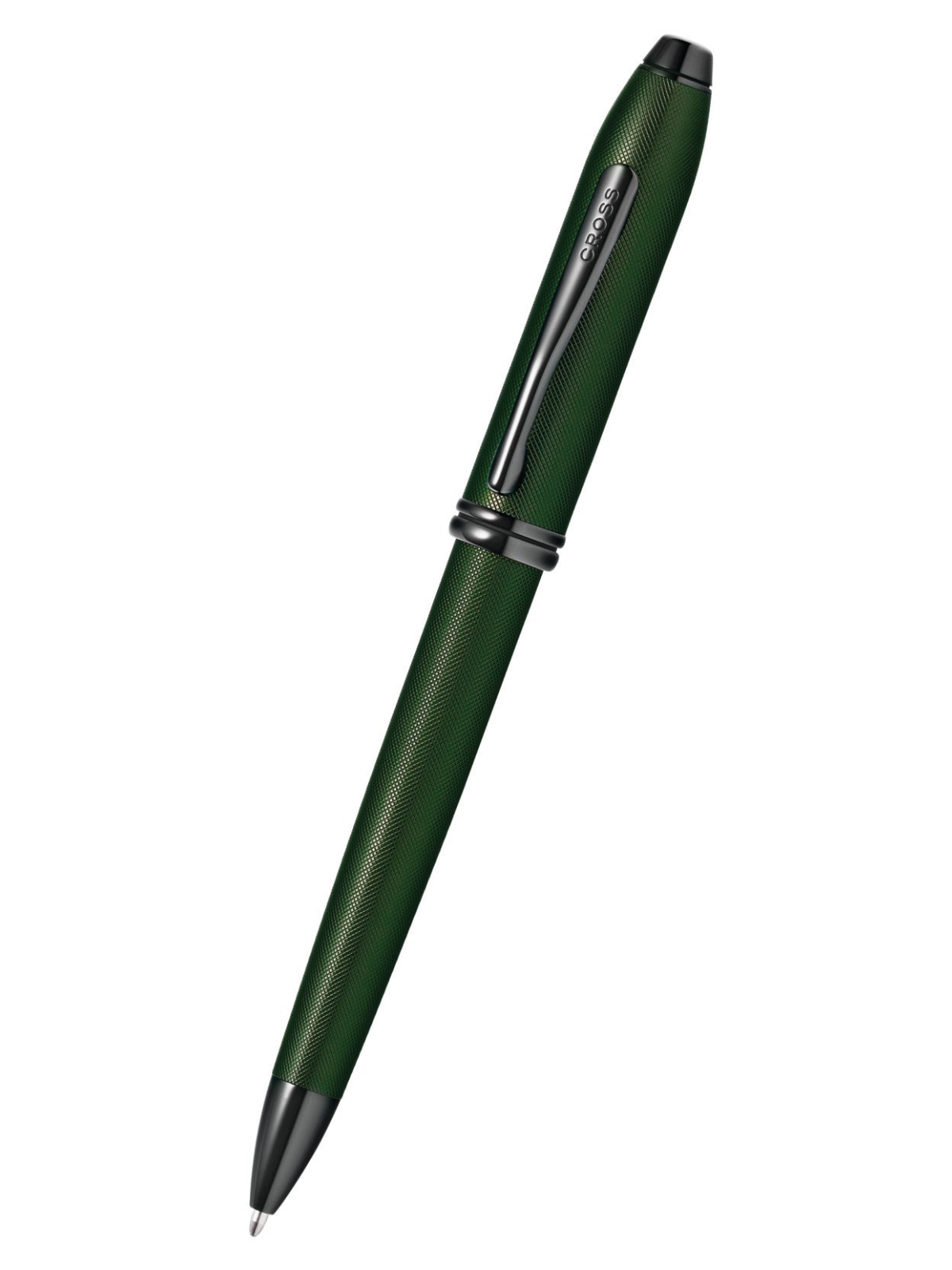 Bolígrafo Cross Townsend® Laca Verde Mate y grabado micro ranurado & PVD