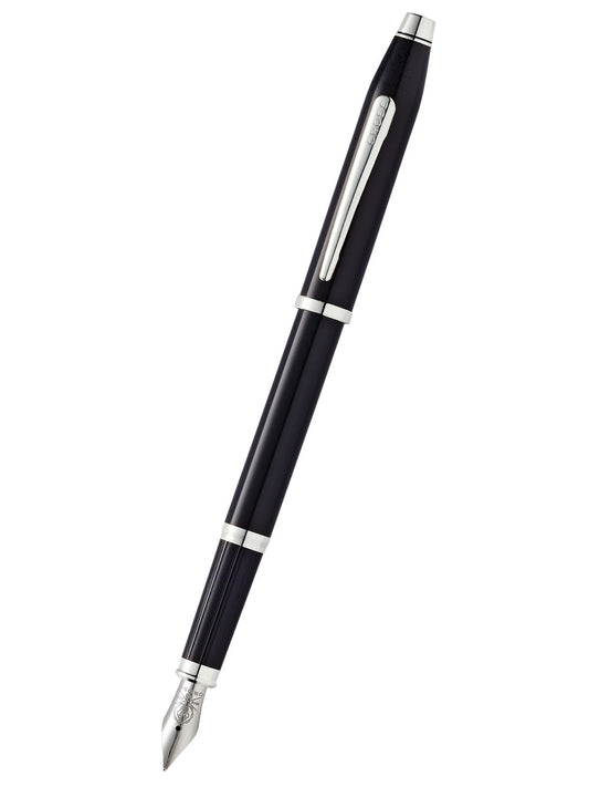 Pluma Estilográfica Cross Century® II de Laca Negra y detalles cromados · Punto Fino (F)