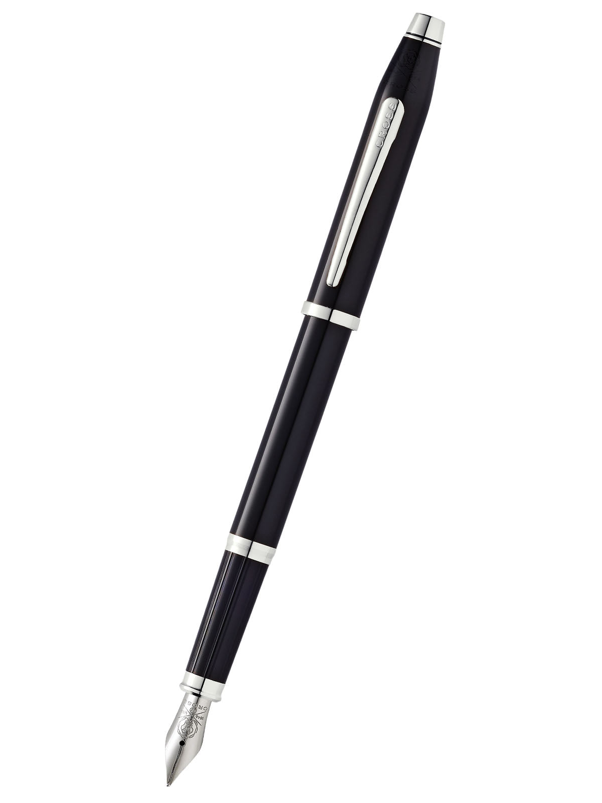 Pluma Estilográfica Cross Century® II de Laca Negra y detalles cromados · Punto Medio (M)
