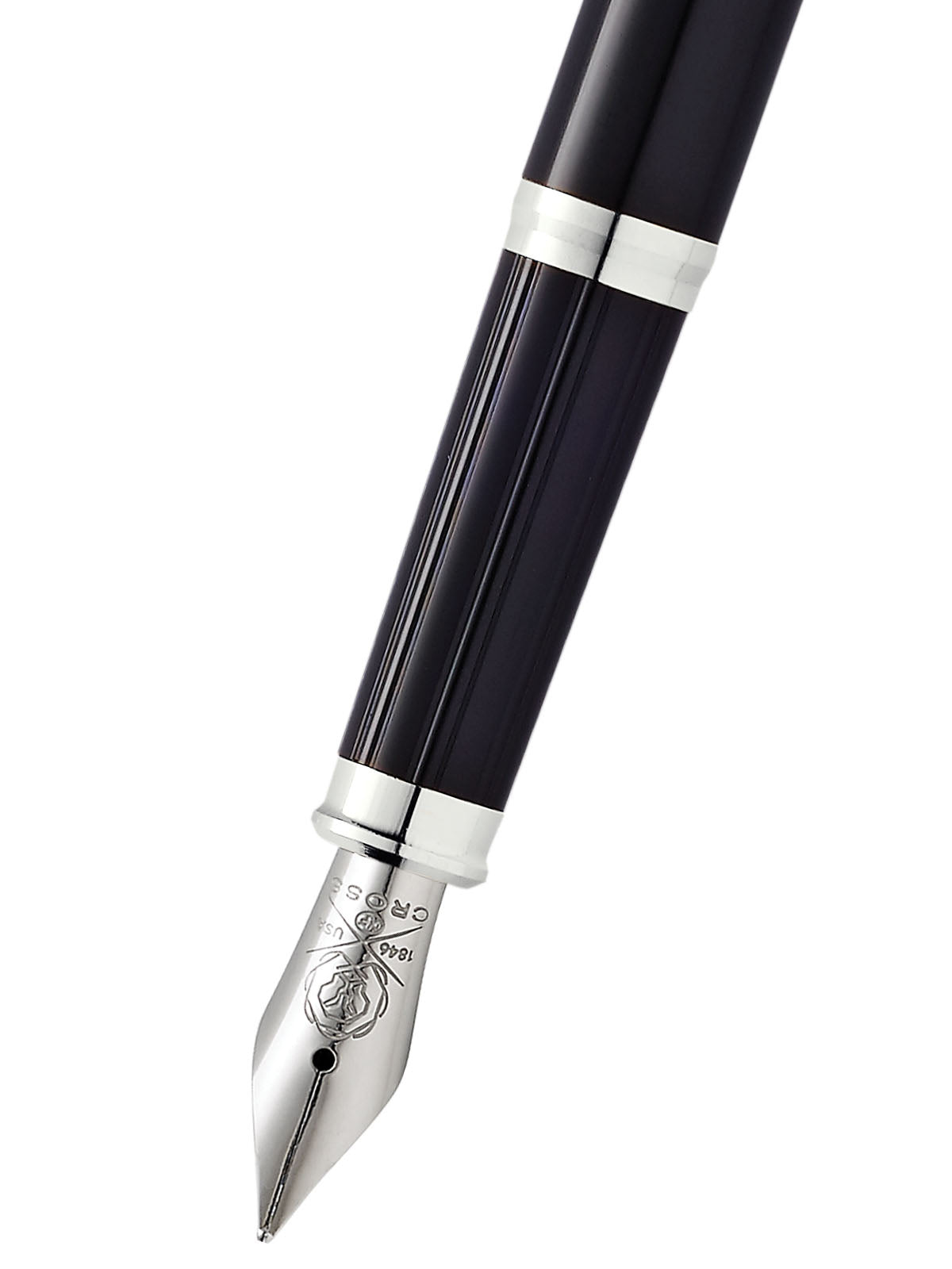 Pluma Estilográfica Cross Century® II de Laca Negra y detalles cromados · Punto Medio (M)