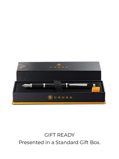 Pluma Estilográfica Cross Century® II de Laca Negra y detalles cromados · Punto Fino (F)