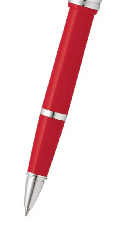 Rollerball Cross Bailey Light de resina color Rojo Brillante con detalles cromados
