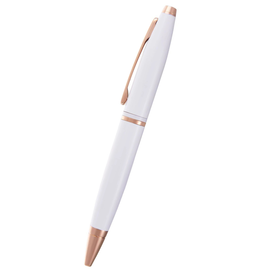 Bolígrafo Cross Calais Laca Blanco Perlado con detalles en Oro Rosa