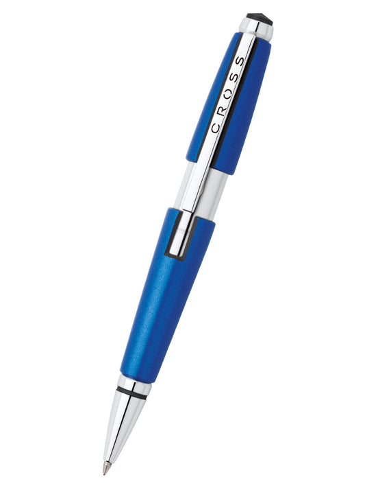 Rollerball Cross Edge Azul y detalles de cromo brillante