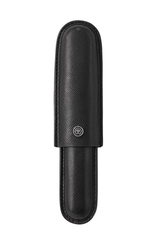 Fundas para escritura de Piel Saffiano Negra tipo "porta puros" para una pieza
