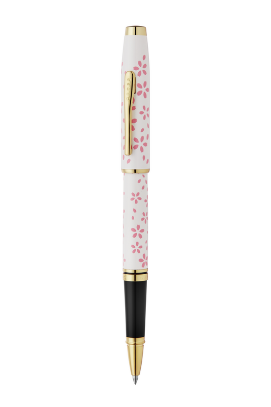 Rollerball Cross Coventry Cherry Blossom Sakura Pink y Laca Blanco Perlado