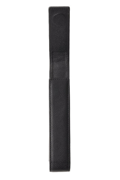 Fundas para escritura de Piel Saffiano Negra con solapa vertical y cierre magnético para una pieza