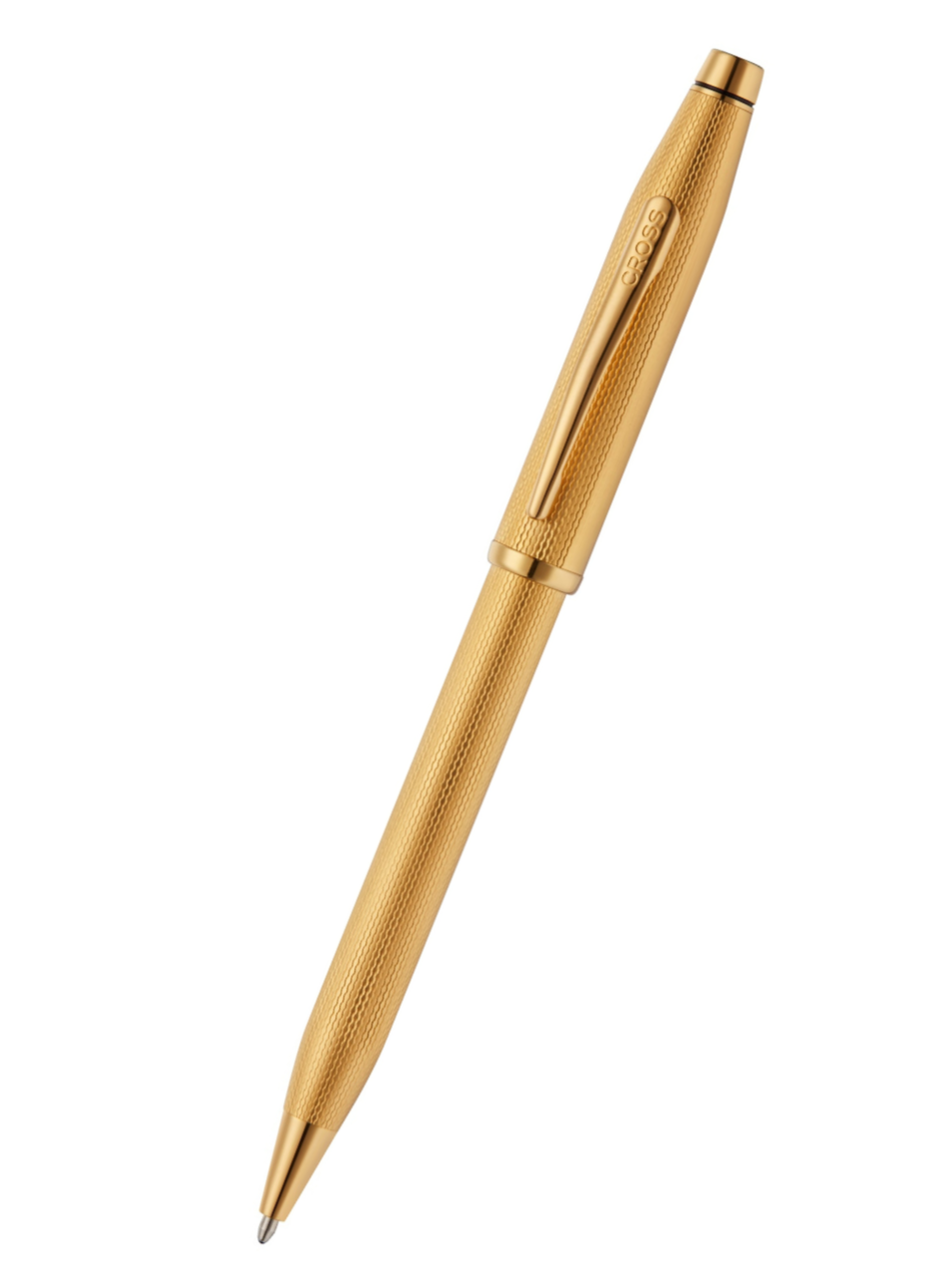 Gold pen on a white background