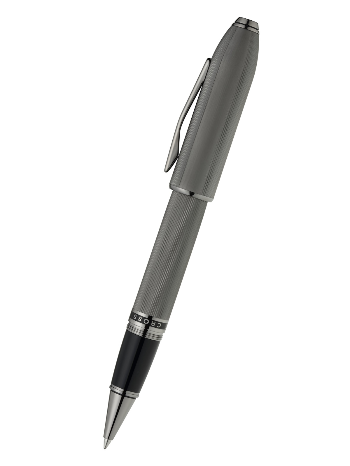 Rollerball Cross Peerless™ de PVD Gris Pizarra grabado punta de diamante