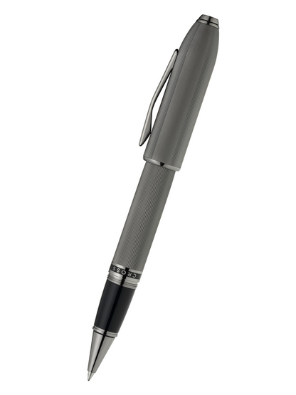 Rollerball Cross Peerless™ de PVD Gris Pizarra grabado punta de diamante