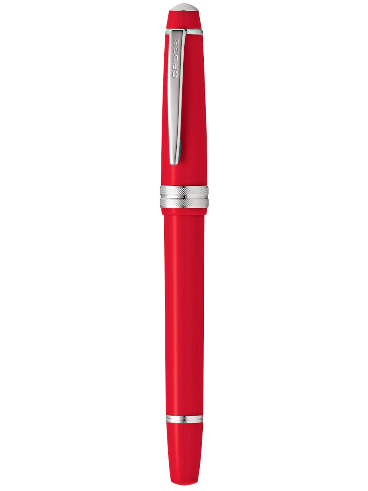 Pluma Estilográfica Cross Bailey Light de resina color Rojo Brillante con detalles cromados · Punto Fino (F)