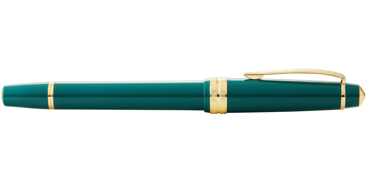 Bailey Light Polished Green Resin and Gold Tone Rollerball Pen