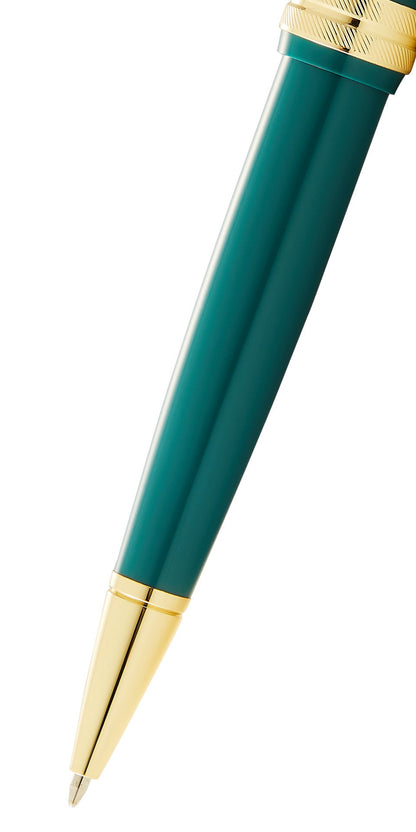 Bailey Light Polished Green Resin and Gold Tone Ballpoint Pen