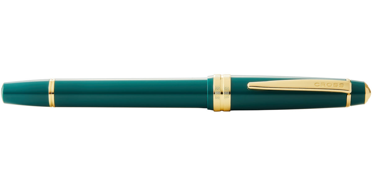 Bailey Light Polished Green Resin and Gold Tone Rollerball Pen