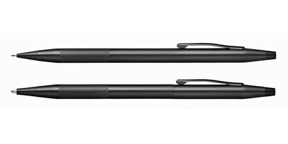 Classic Century Black Pen and Pencil Set with Micro-knurl Detail