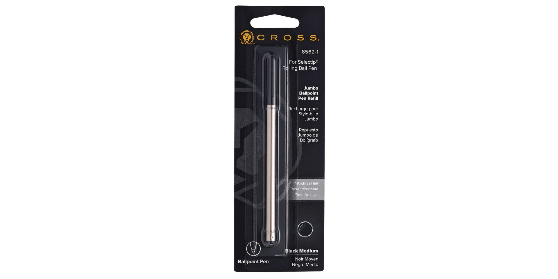 Selectip Jumbo Ballpoint Pen Refill - Black - Medium - Single Pack