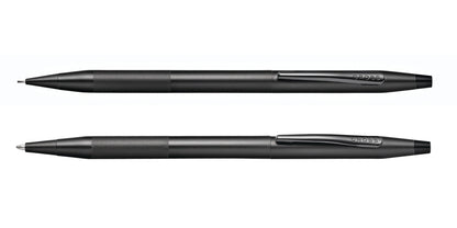 Classic Century Black Pen and Pencil Set with Micro-knurl Detail