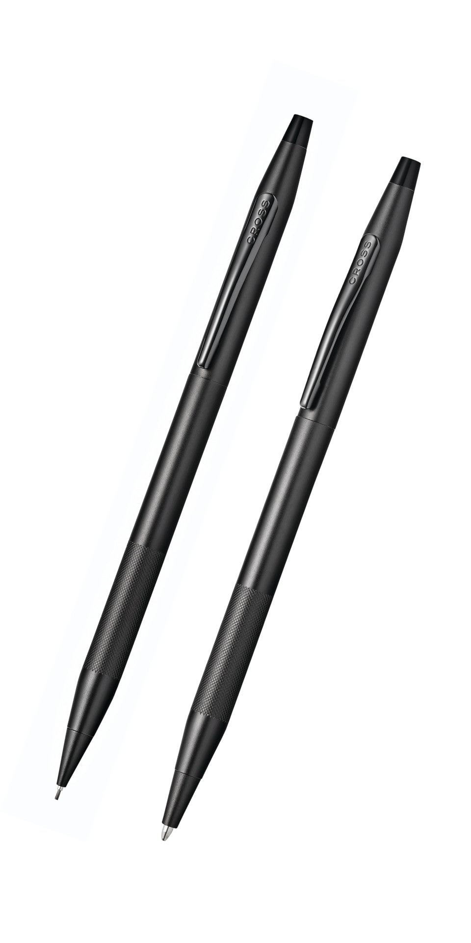 Classic Century Black Pen and Pencil Set with Micro-knurl Detail