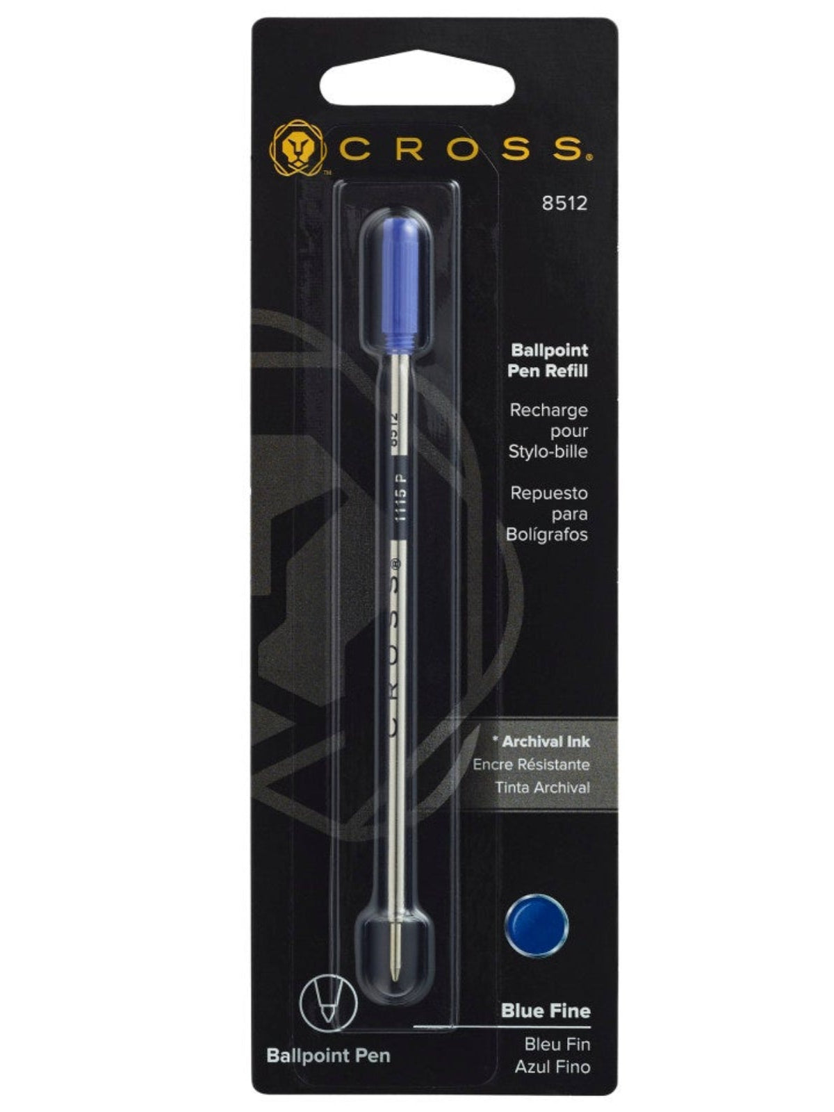 Ballpoint Pen Refill - Blue - Fine - Packaged One Per Card