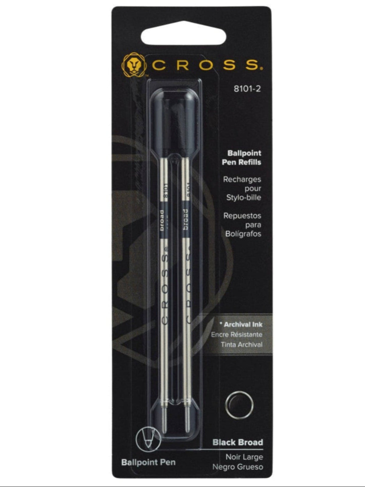 Ballpoint Pen Refill - Black - Broad - 2-pack