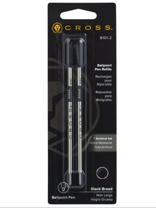 Ballpoint Pen Refill - Black - Broad - 2-pack