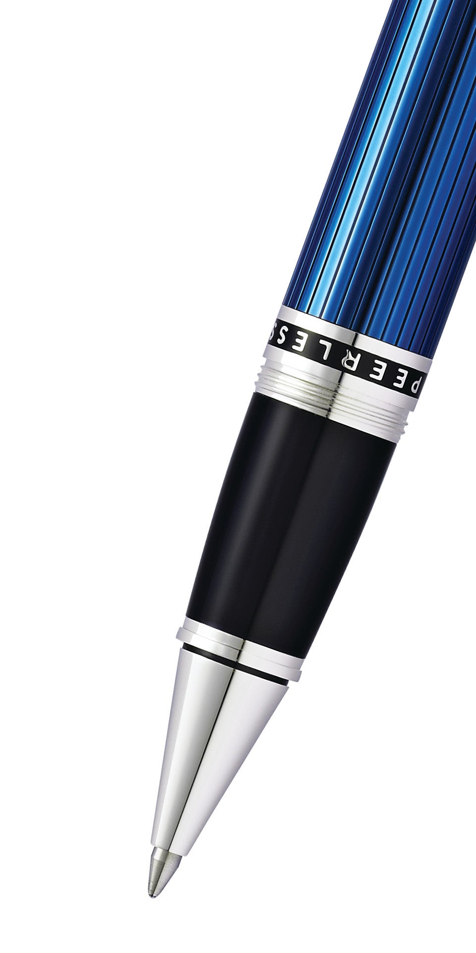 Peerless Translucent Quartz Blue Engraved Lacquer Rollerball Pen