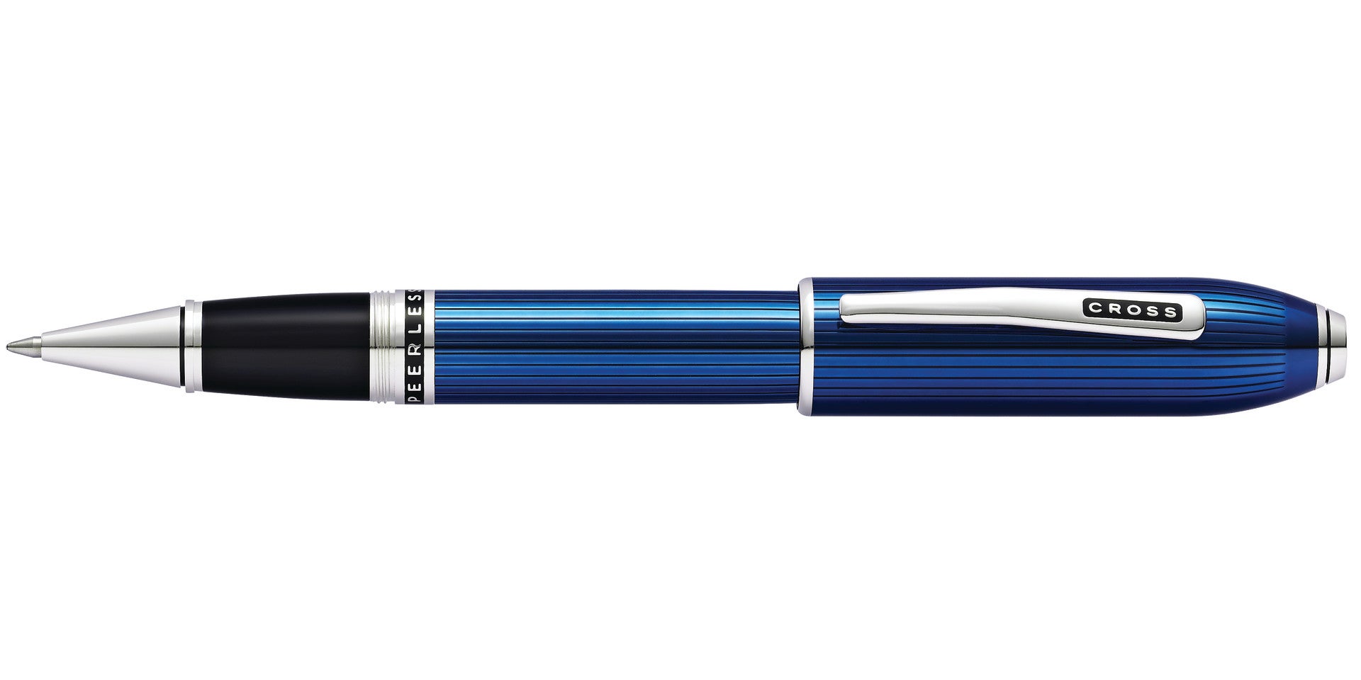 Peerless Translucent Quartz Blue Engraved Lacquer Rollerball Pen