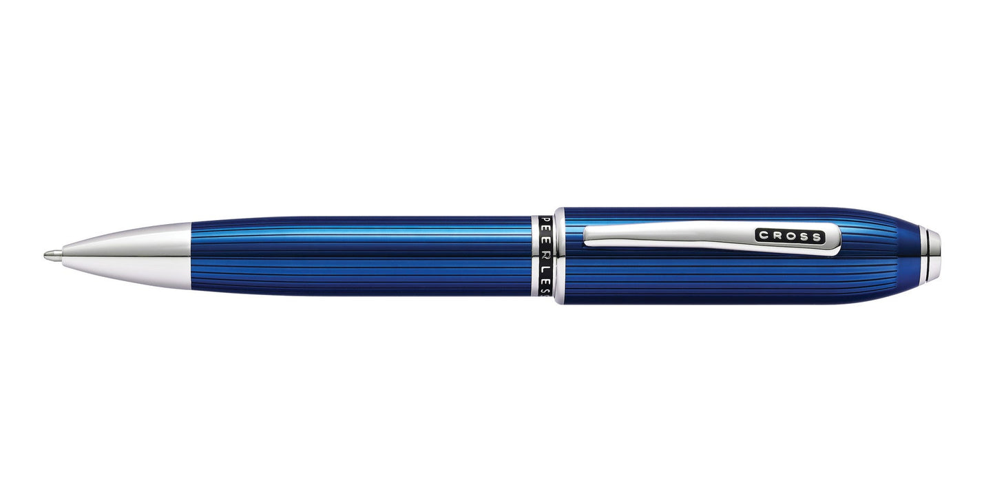 Peerless Translucent Quartz Blue Engraved Lacquer Ballpoint Pen