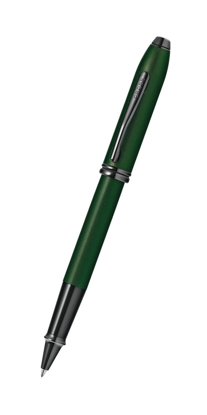 Townsend Matte Green PVD Micro-knurl Rollerball Pen