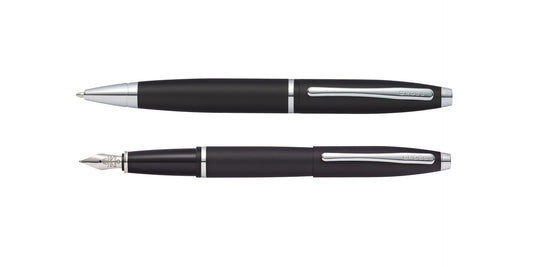 Calais Matte Black Ballpoint and Fountain Pen Gift Set