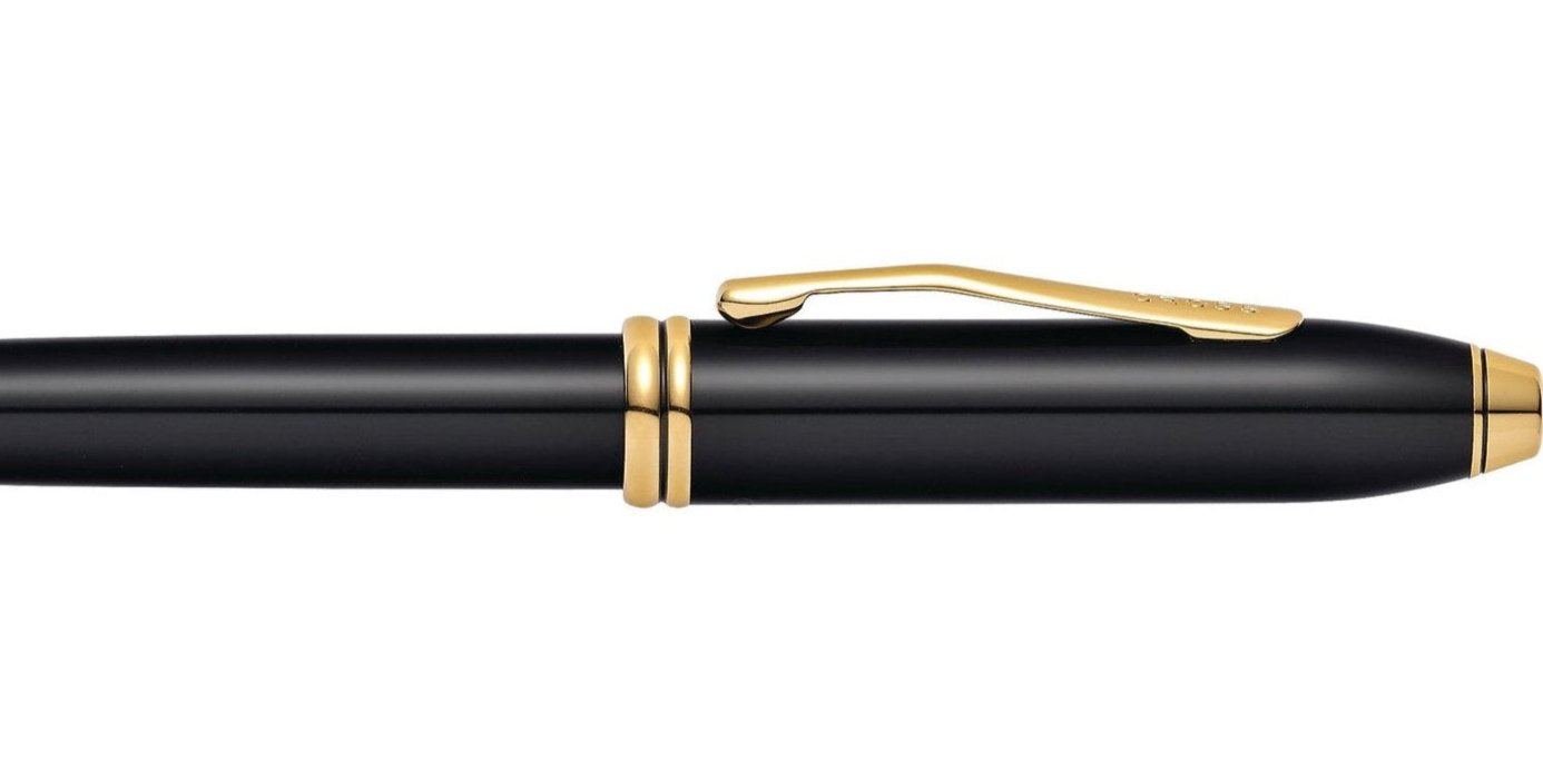 Rollerball Cross Townsend® de Laca Negra y detalles en Oro de 23 Kilates