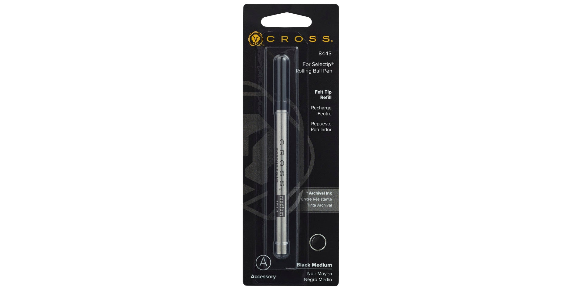 Selectip Porous-Point Pen Refill - Black - Medium - Single Pack