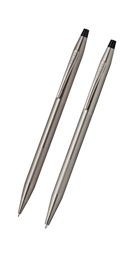 Classic Century Titanium Gray Pen and Pencil Set with Micro-knurl Detail