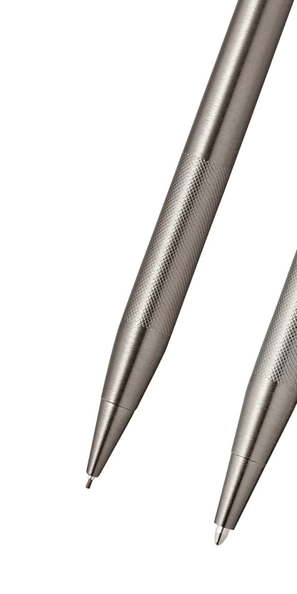 Classic Century Titanium Gray Pen and Pencil Set with Micro-knurl Detail