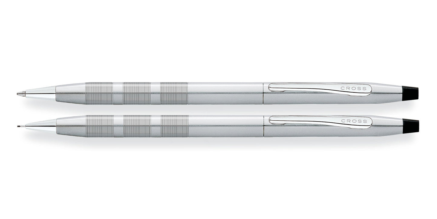 Classic Century Satin Chrome Ballpoint Pen & 0.7MM Pencil Set