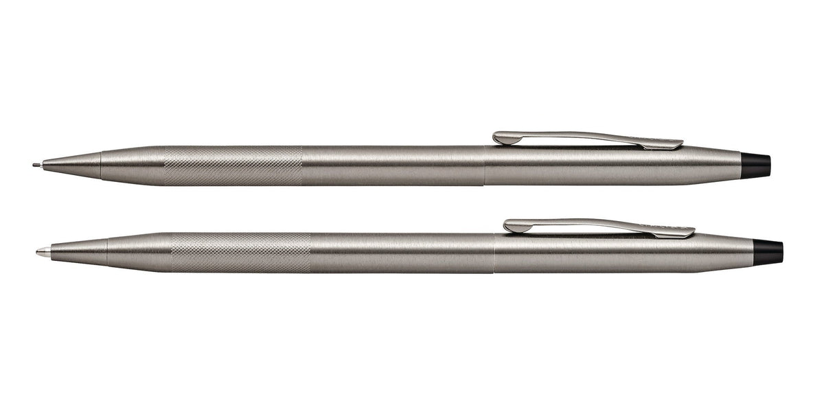 Classic Century Titanium Gray Pen and Pencil Set with Micro-knurl Detail